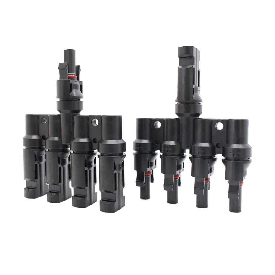 Conector solar MC4 cuádruple 4 a 1 IP67 para conexión de paneles en paralelo
