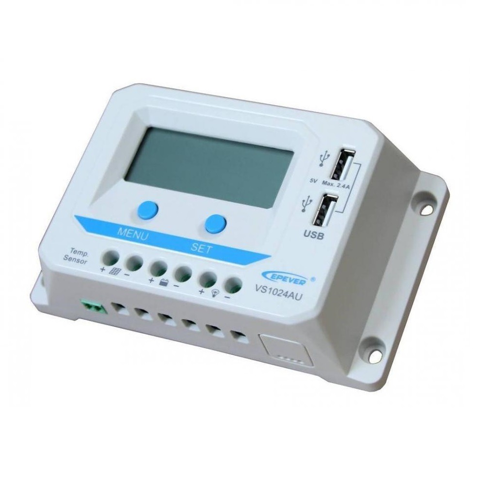 Controlador de Carga Solar PWM 10A 12V 24V Epever VS1024AU