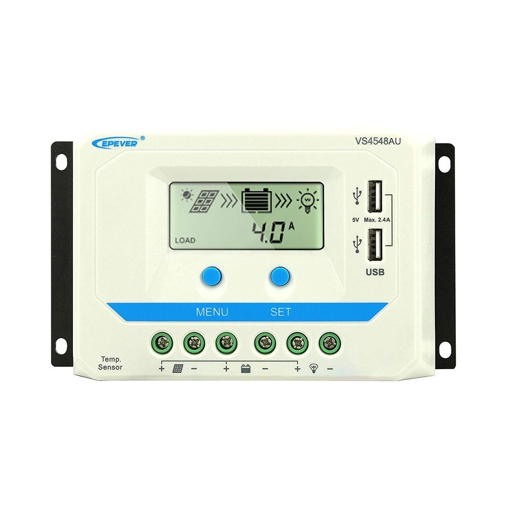 Controlador de Carga Epever PWM 45A 48V VS4548AU con USB y LCD