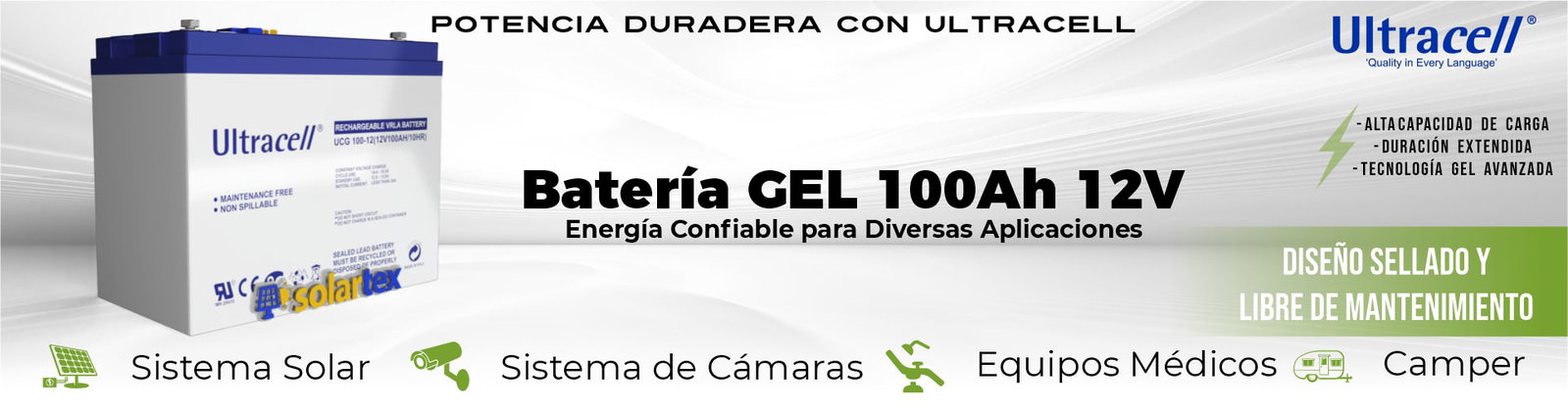 batería gel 100ah 12v ultracell