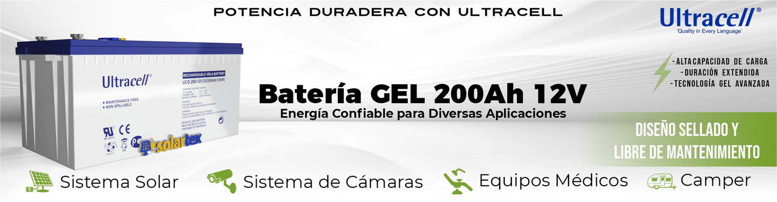 batería gel 200ah 12v ultracell batería gel 200ah 12v ultracell