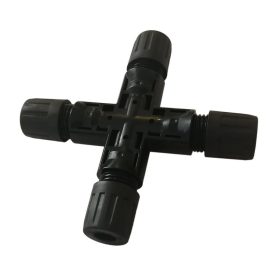 Par de conectores solares T4 en Cruz 4 a 1 con protección IP68 para intemperie