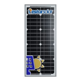 Panel solar monocristalino de 20W marca Restar Solar para sistemas pequeños