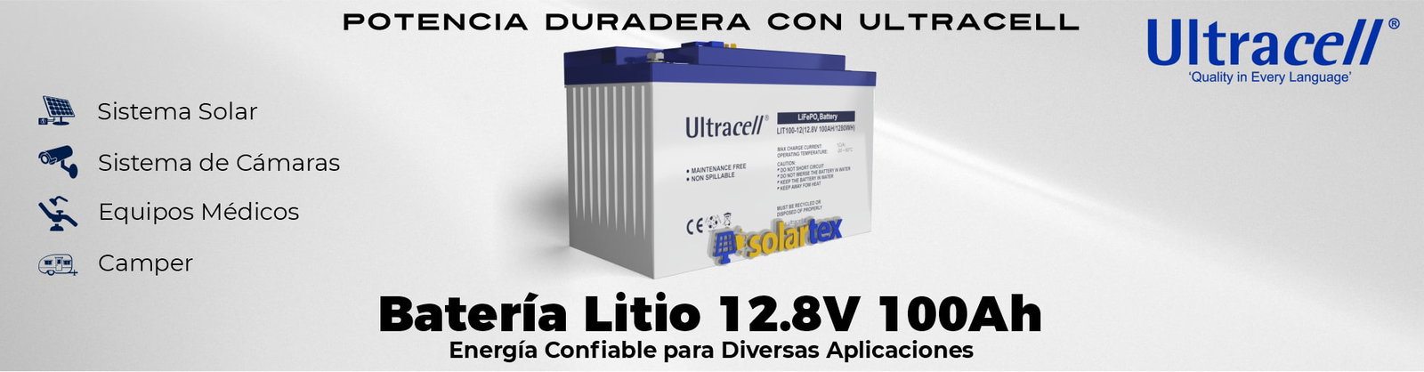 Batería de Litio 100Ah 12V Ultracell Batería de Litio 100Ah 12V Ultracell