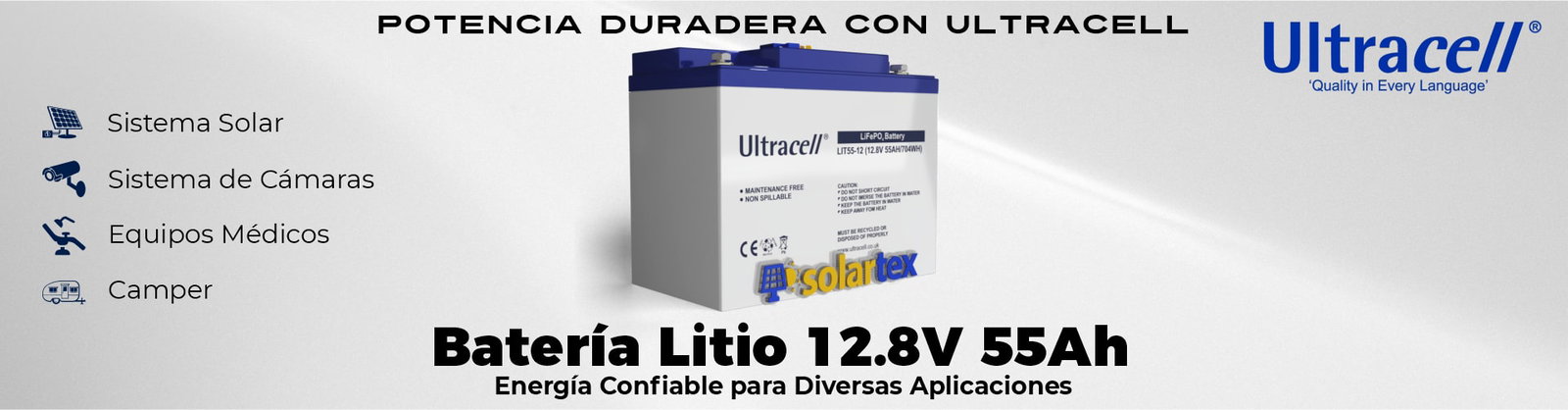 Batería de Litio 55Ah 12V Ultracell Batería de Litio 55Ah 12V Ultracell