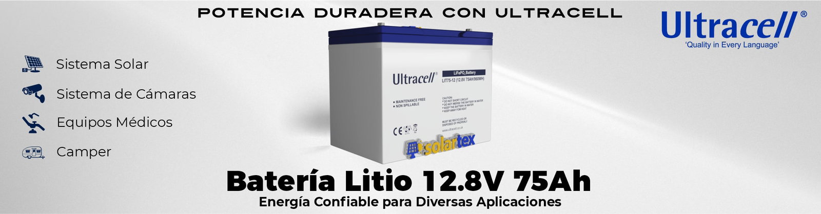 Batería de Litio 75Ah 12V Ultracell Batería de Litio 75Ah 12V Ultracell
