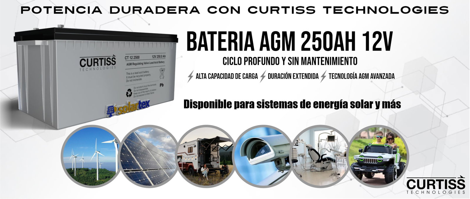 Batería de AGM 250Ah 12V Curtiss