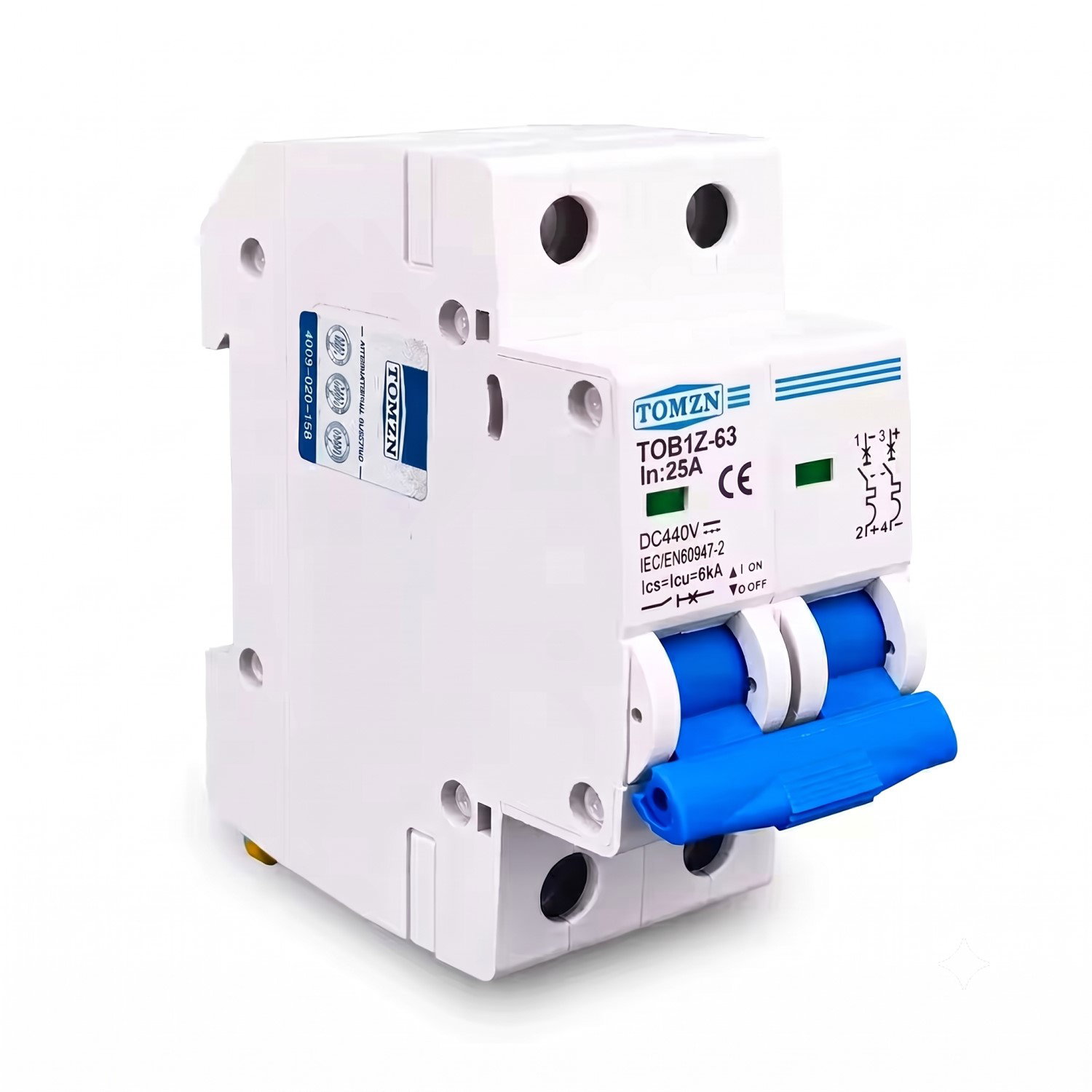 Automático DC 2 Polos 25A 440V TOMZN TOB1Z-63 - Imagen 2