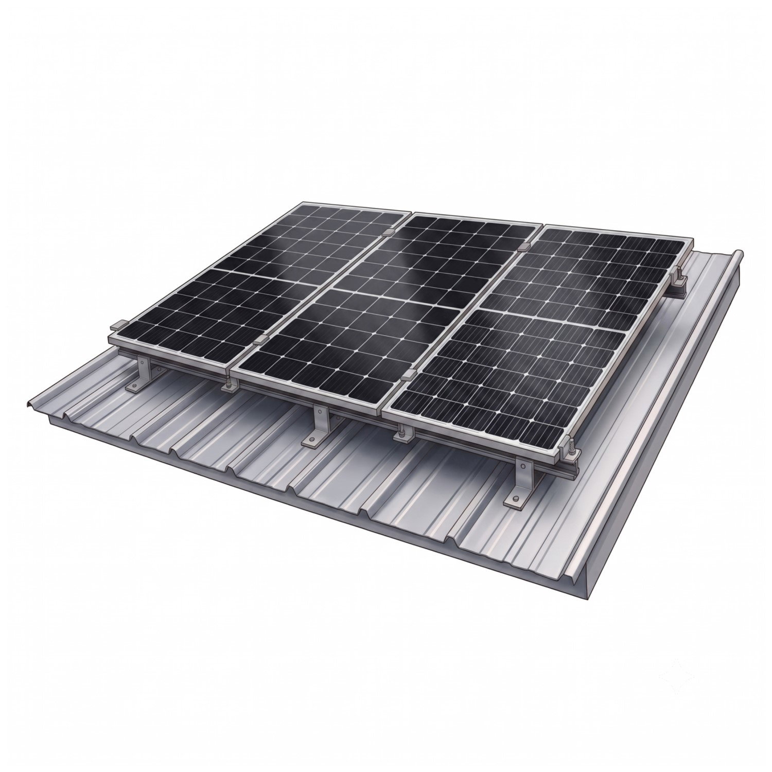 Kit de montaje en aluminio para 3 paneles solares grandes