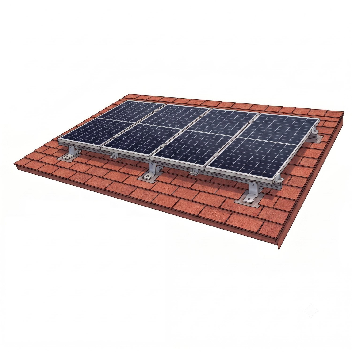 Kit de montaje en aluminio para 4 paneles solares grandes - Imagen 2
