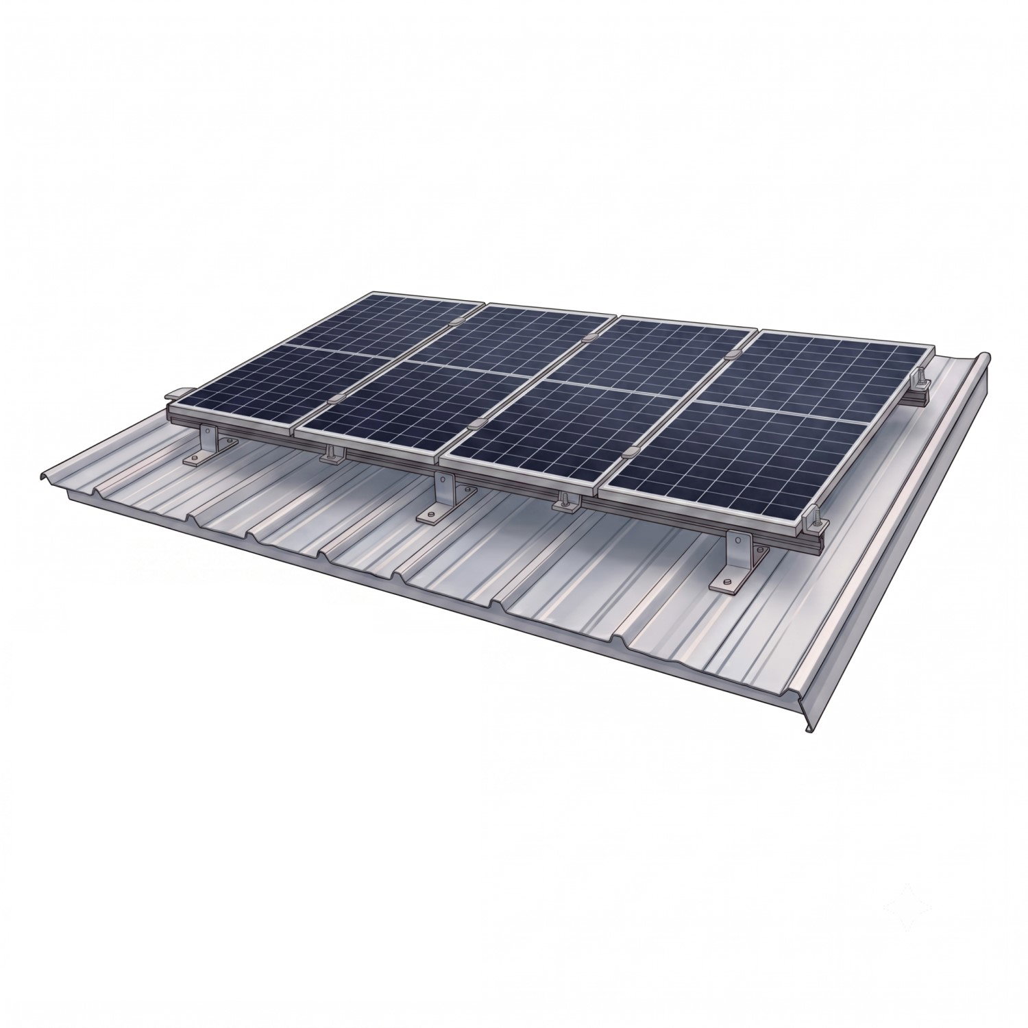 Kit de montaje en aluminio para 4 paneles solares grandes - Imagen 3