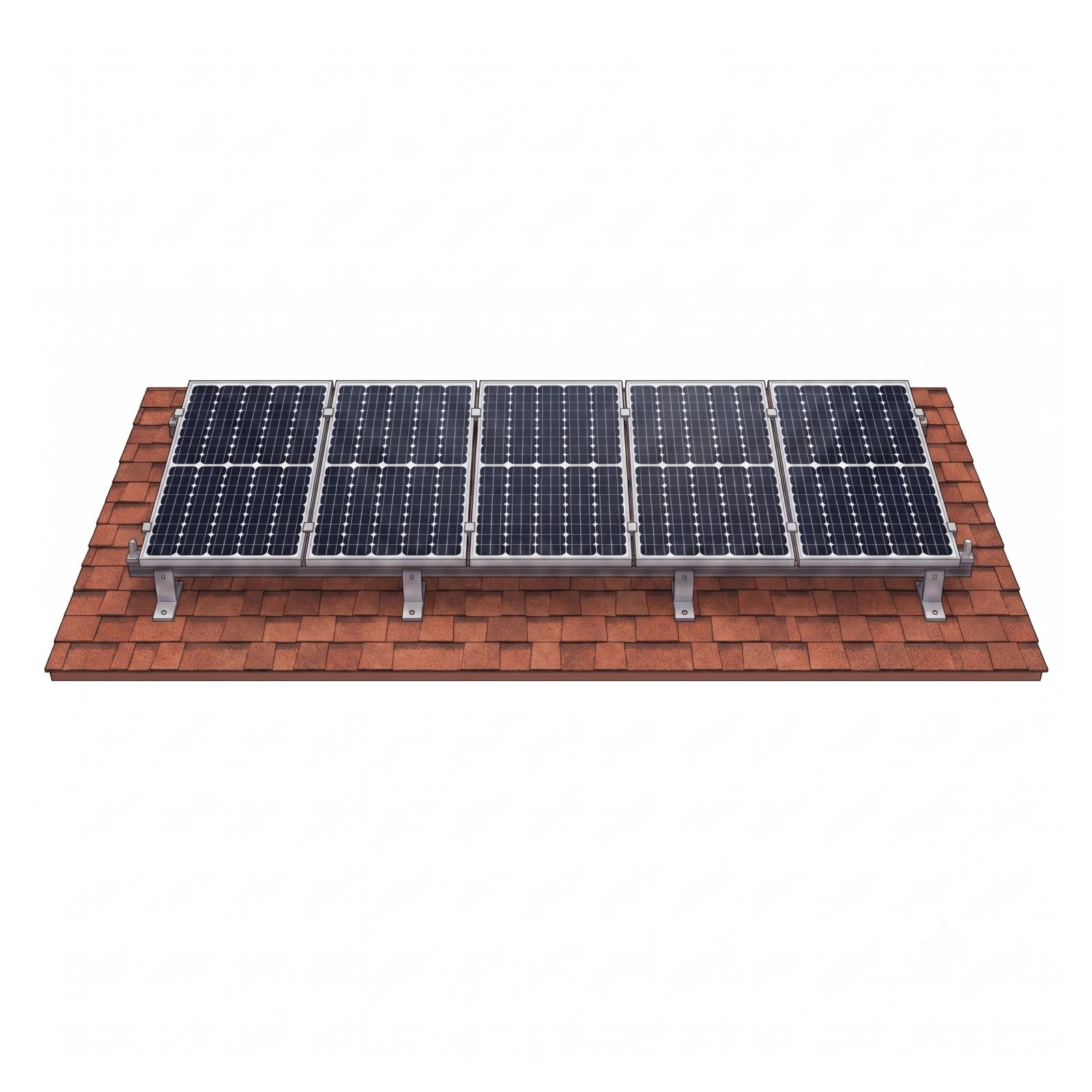 Kit de montaje en aluminio para 5 paneles solares grandes - Imagen 2