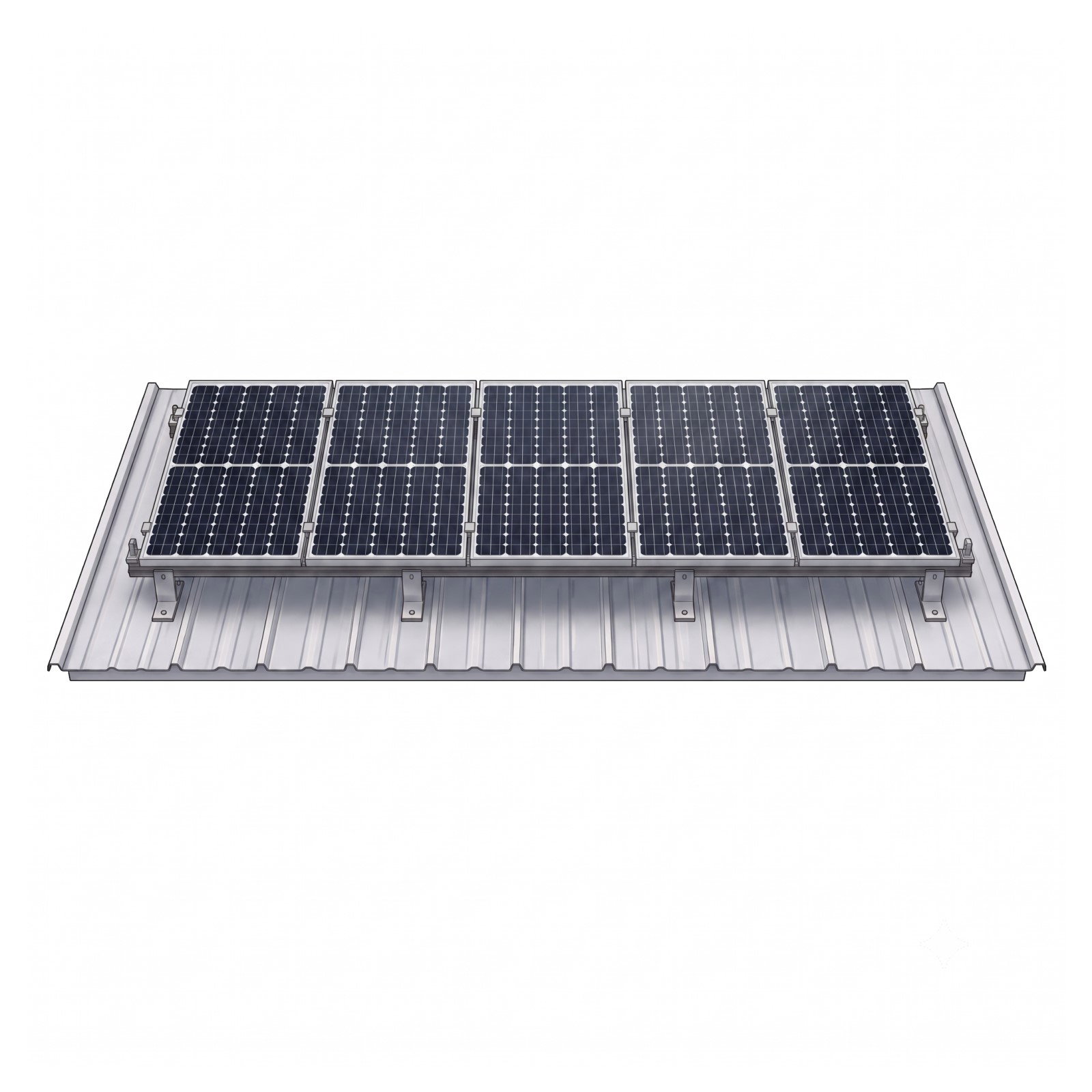 Kit de montaje en aluminio para 5 paneles solares grandes - Imagen 3
