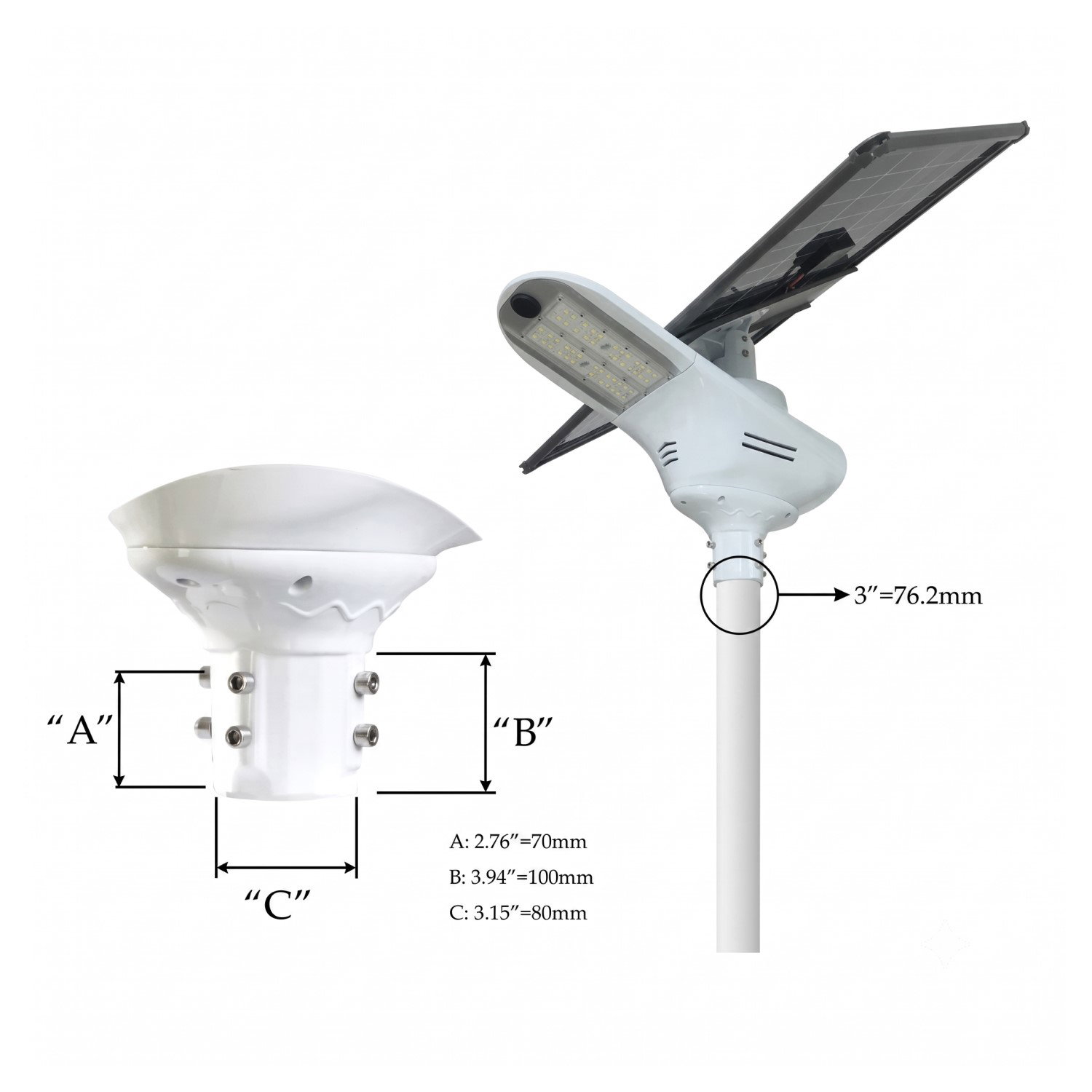 Luminaria Solar LED 40W 6400 lúmenes 6000K - Imagen 3